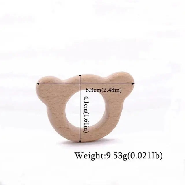 Wooden baby teether with a beech wood koala animal pendant, BPA-free, designed for teething relief and kids' gift options.