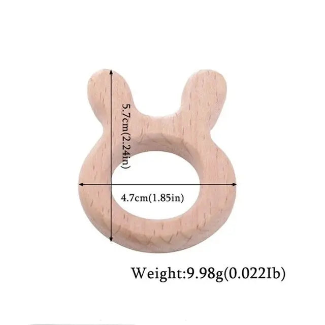 Wooden baby teether pendant featuring a cute beech wood koala animal design, BPA-free teething toy for infants.