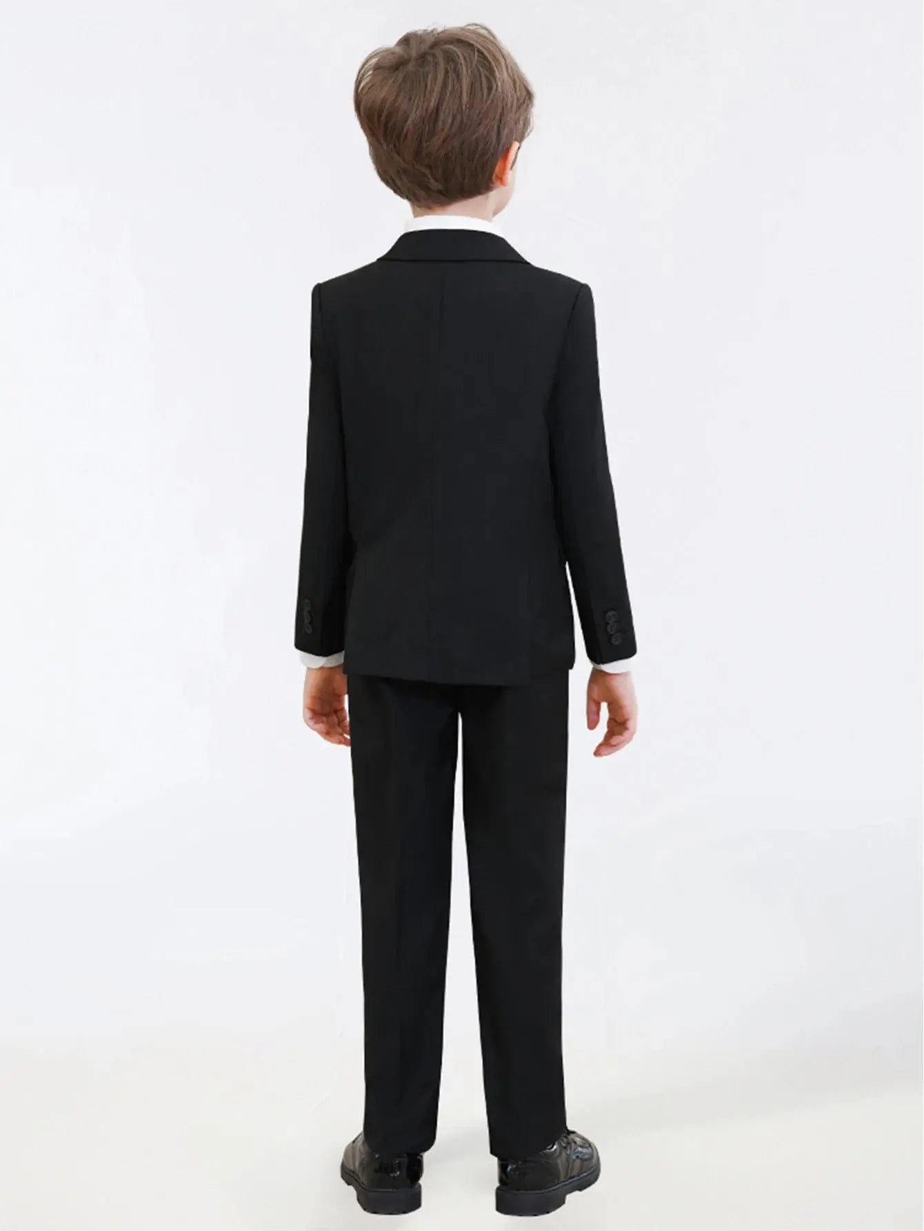 Colorful boys' formal suit set by SHOPEZRA L.L.C., 5-piece slim fit dresswear with jacket, shirt, tie, and pants for school uniforms.