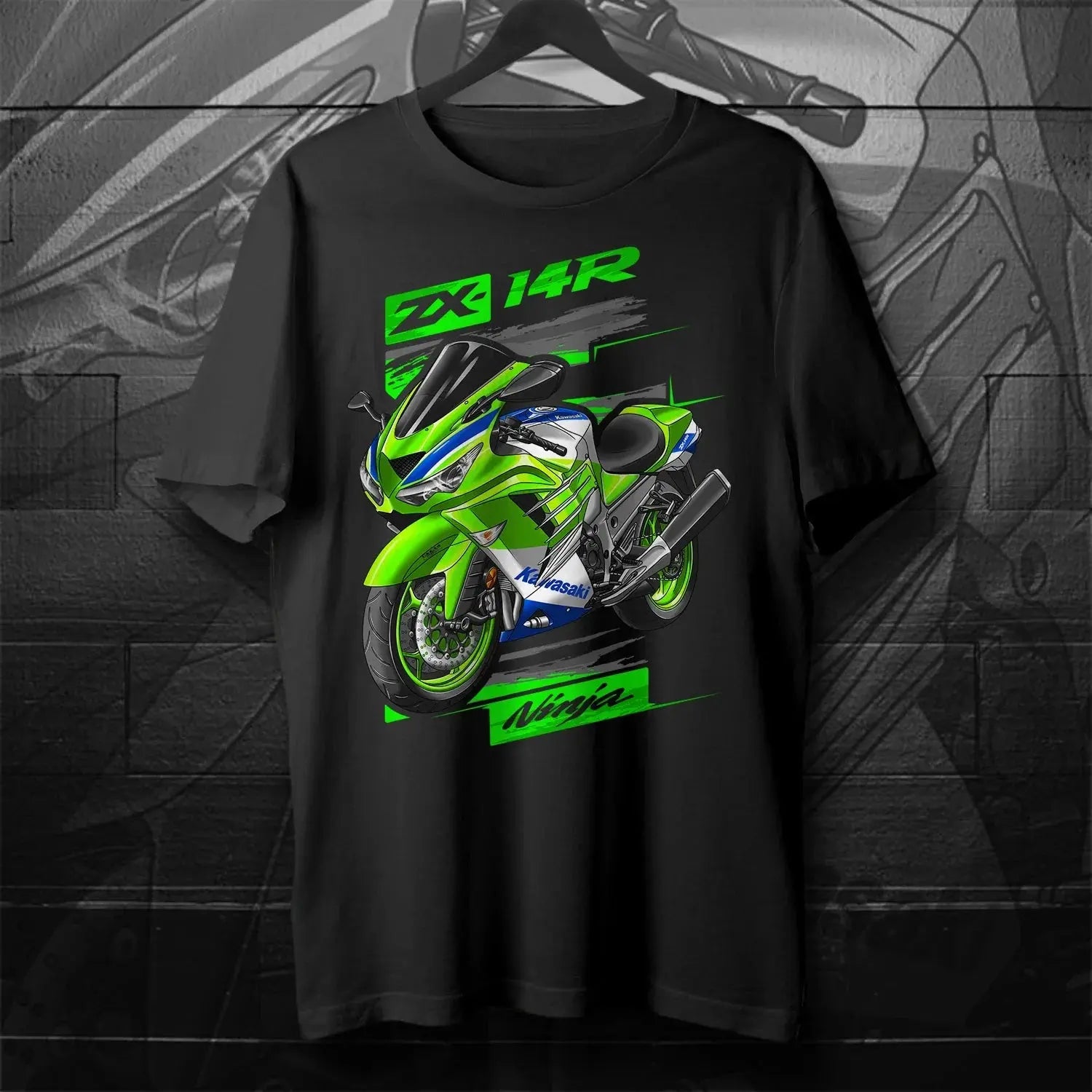 Japanese Ninja ZX-14R motorcycle T-shirt, short sleeve, 100% cotton, O-neck, casual streetwear for men, summer style.