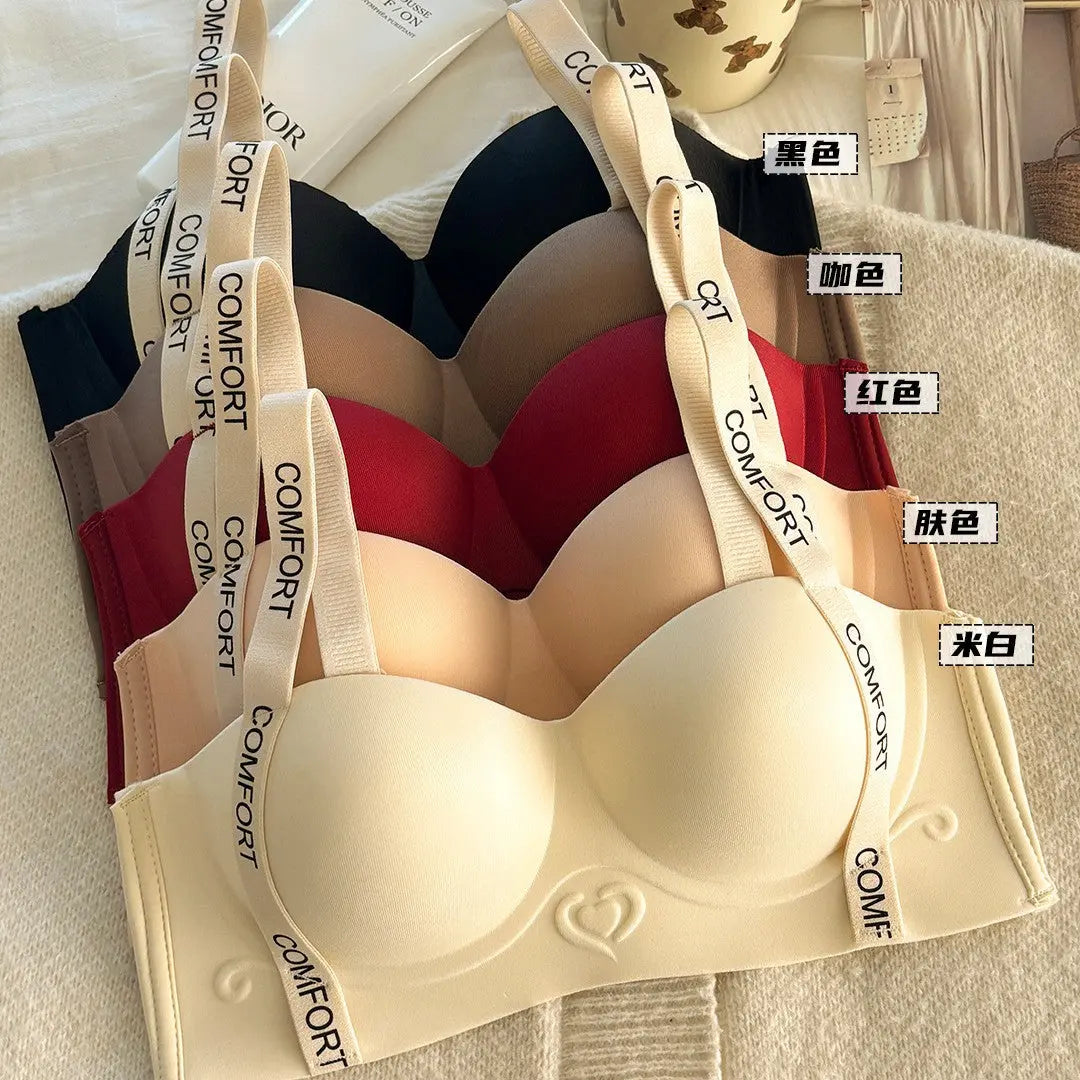 Black no-wire women's underwear by SHOPEZRA L.L.C., seamless, supportive, with adjustable letter bra for small breasts and push-up.