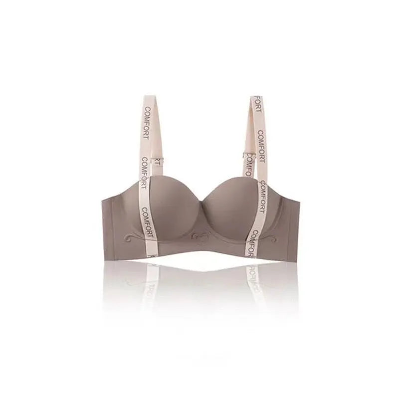 Black no-wire, traceless women's underwear with lift and support, push-up and adjustable letter bra for small breasts by SHOPEZRA L.L.C.