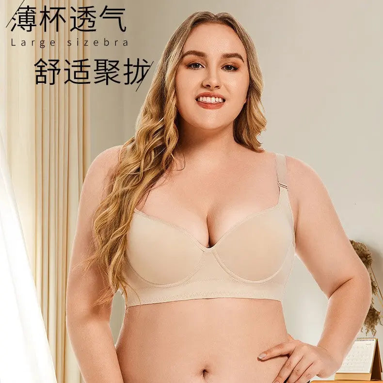 Black large size full cup bra by SHOPEZRA L.L.C., feminine push-up design for enhanced support and comfort.