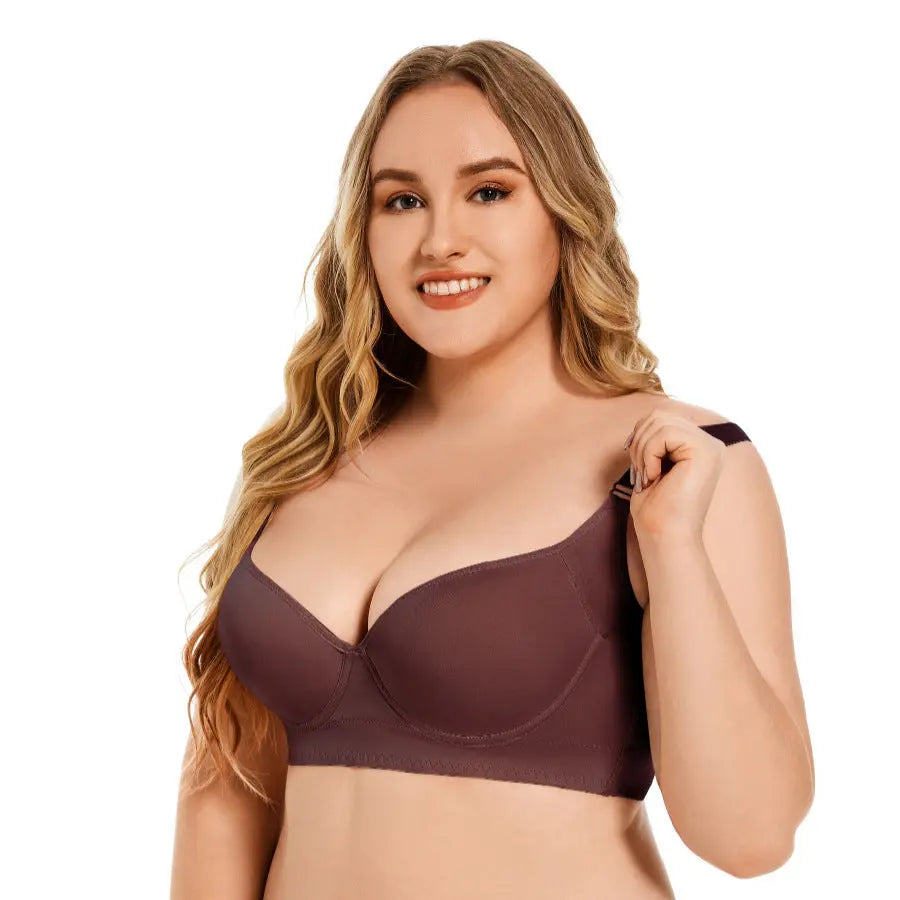 Black large size full cup bra from SHOPEZRA L.L.C., feminine push-up underwear for European and American large breast support.