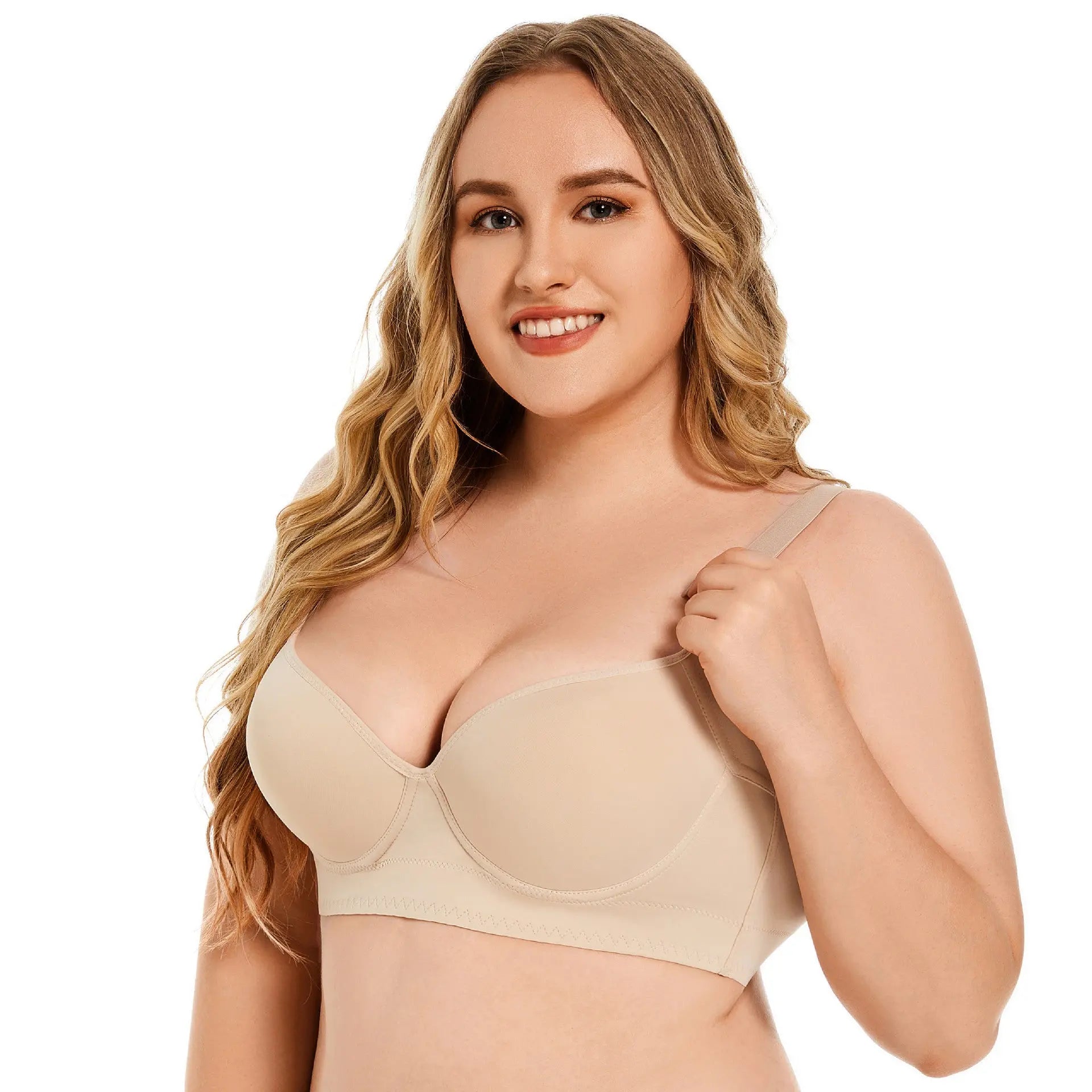 Black large size underwire bra with full cups, feminine push-up design, suitable for large breasts, from SHOPEZRA L.L.C.