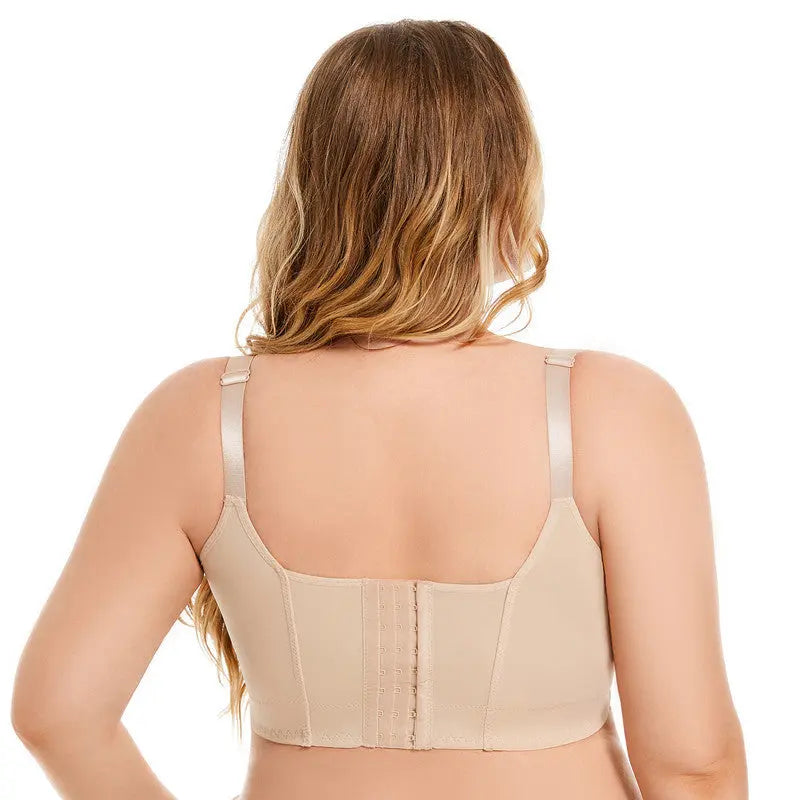 Black large size full cup bra by SHOPEZRA L.L.C., feminine push-up design, suitable for European and American large breast sizes.