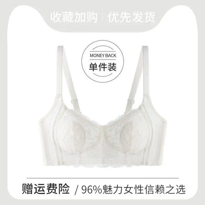 Breathable Wire-Free Intimates for Women with Large Breasts, Sexy Lace Side-Cinching Bra to Prevent Sagging, Breathable and Comfortable SHOPEZRA L.L.C.