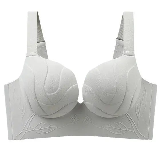 Black seamless women's underwear by SHOPEZRA L.L.C. with supportive design for large breasts, push-up, and anti-sagging features.