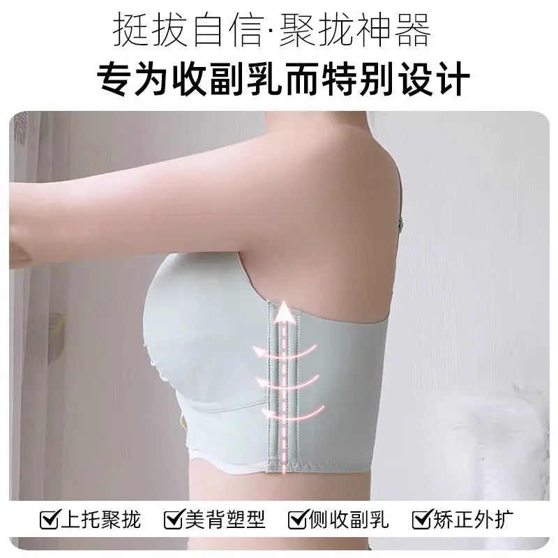 Black women's full cup bra by Shopezra L.L.C. with thin, gathering design, anti-sagging support, and strong construction for small and big chests.
