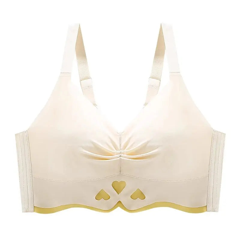Black women's full cup bra by SHOPEZRA L.L.C. with thin fabric, gathering support, anti-sagging design, ideal for big and small chests.