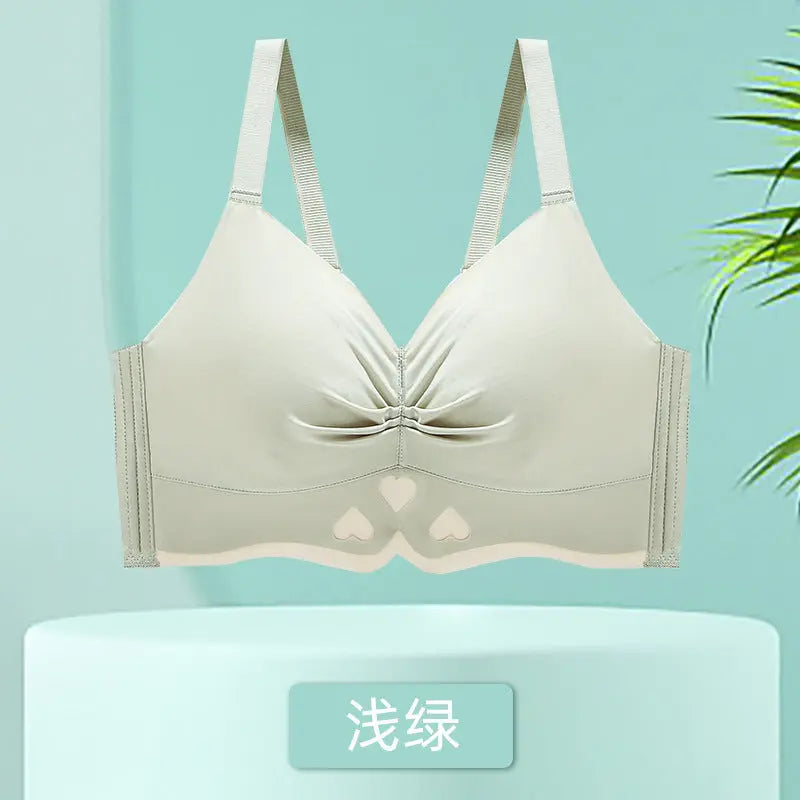 Black women's full cup bra by SHOPEZRA L.L.C., featuring thin gathering design, anti-sagging support, and strong underwire.
