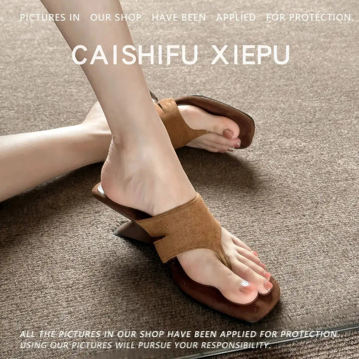 In-Stock Items for Dropshipping~ French-Style High-End Wedge Flip-Flops with Thong Straps and High Heels by Dropshipman