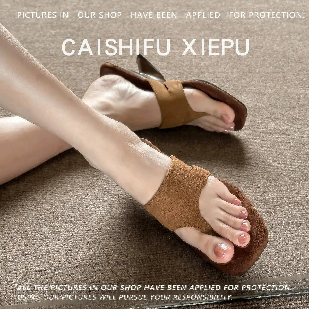 In-Stock Items for Dropshipping~ French-Style High-End Wedge Flip-Flops with Thong Straps and High Heels by Dropshipman