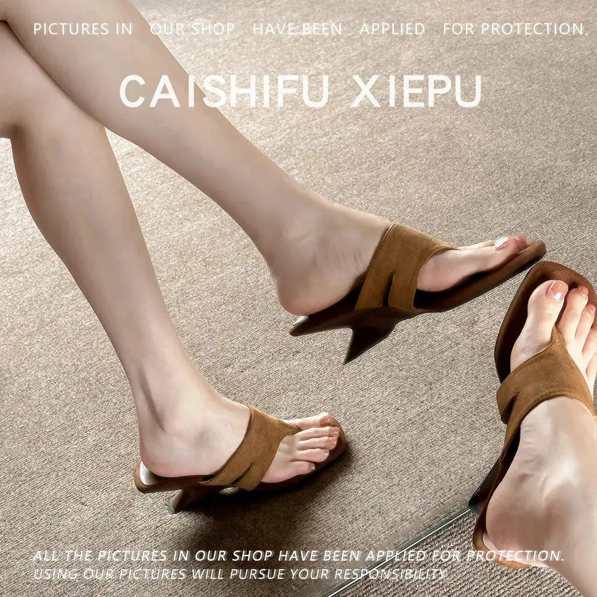In-Stock Items for Dropshipping~ French-Style High-End Wedge Flip-Flops with Thong Straps and High Heels by Dropshipman