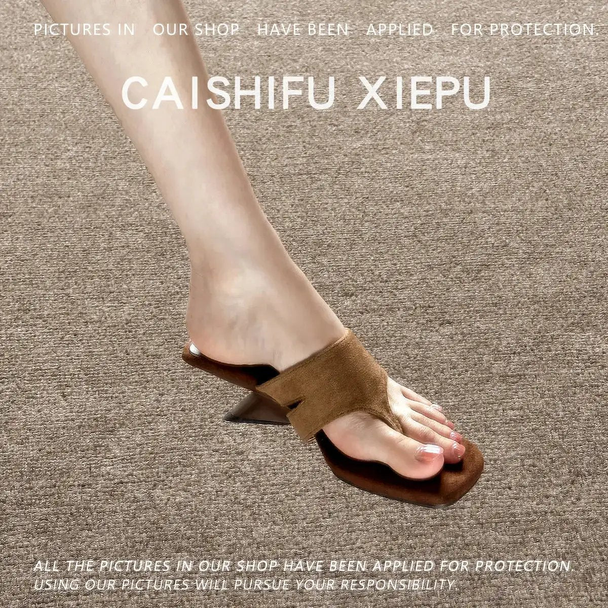 In-Stock Items for Dropshipping~ French-Style High-End Wedge Flip-Flops with Thong Straps and High Heels by Dropshipman