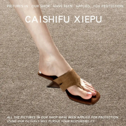 In-Stock Items for Dropshipping~ French-Style High-End Wedge Flip-Flops with Thong Straps and High Heels by Dropshipman