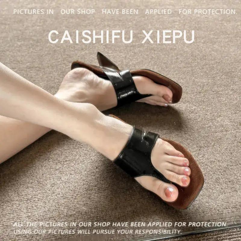 In-Stock Items for Dropshipping~ French-Style High-End Wedge Flip-Flops with Thong Straps and High Heels by Dropshipman