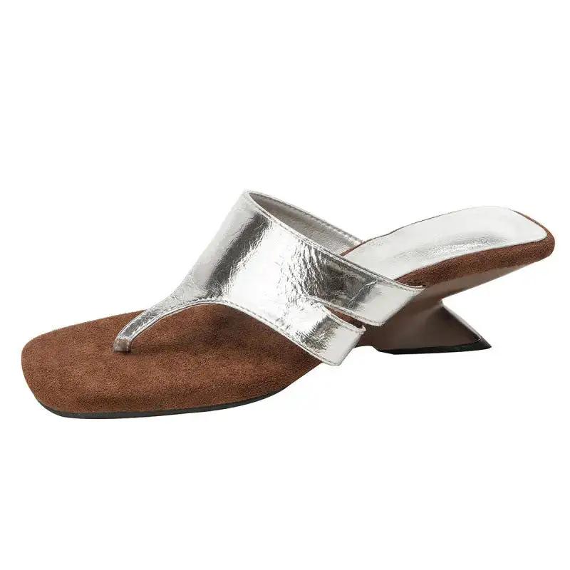 In-Stock Items for Dropshipping~ French-Style High-End Wedge Flip-Flops with Thong Straps and High Heels by Dropshipman