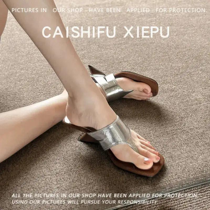 In-Stock Items for Dropshipping~ French-Style High-End Wedge Flip-Flops with Thong Straps and High Heels by Dropshipman