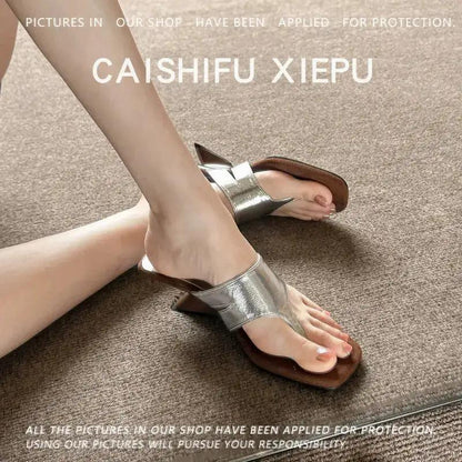 In-Stock Items for Dropshipping~ French-Style High-End Wedge Flip-Flops with Thong Straps and High Heels by Dropshipman