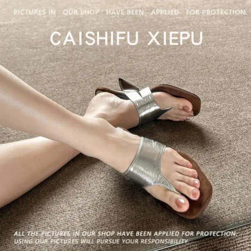 In-Stock Items for Dropshipping~ French-Style High-End Wedge Flip-Flops with Thong Straps and High Heels by Dropshipman