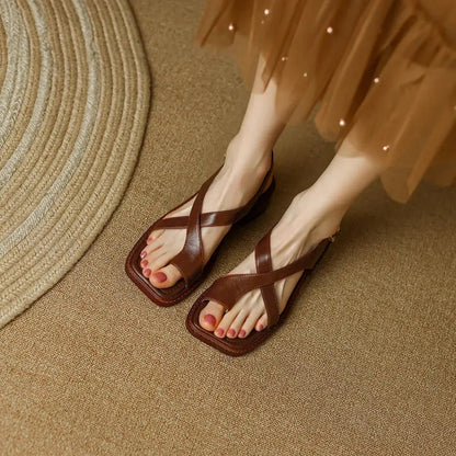 French Flat Thong Sandals Women&