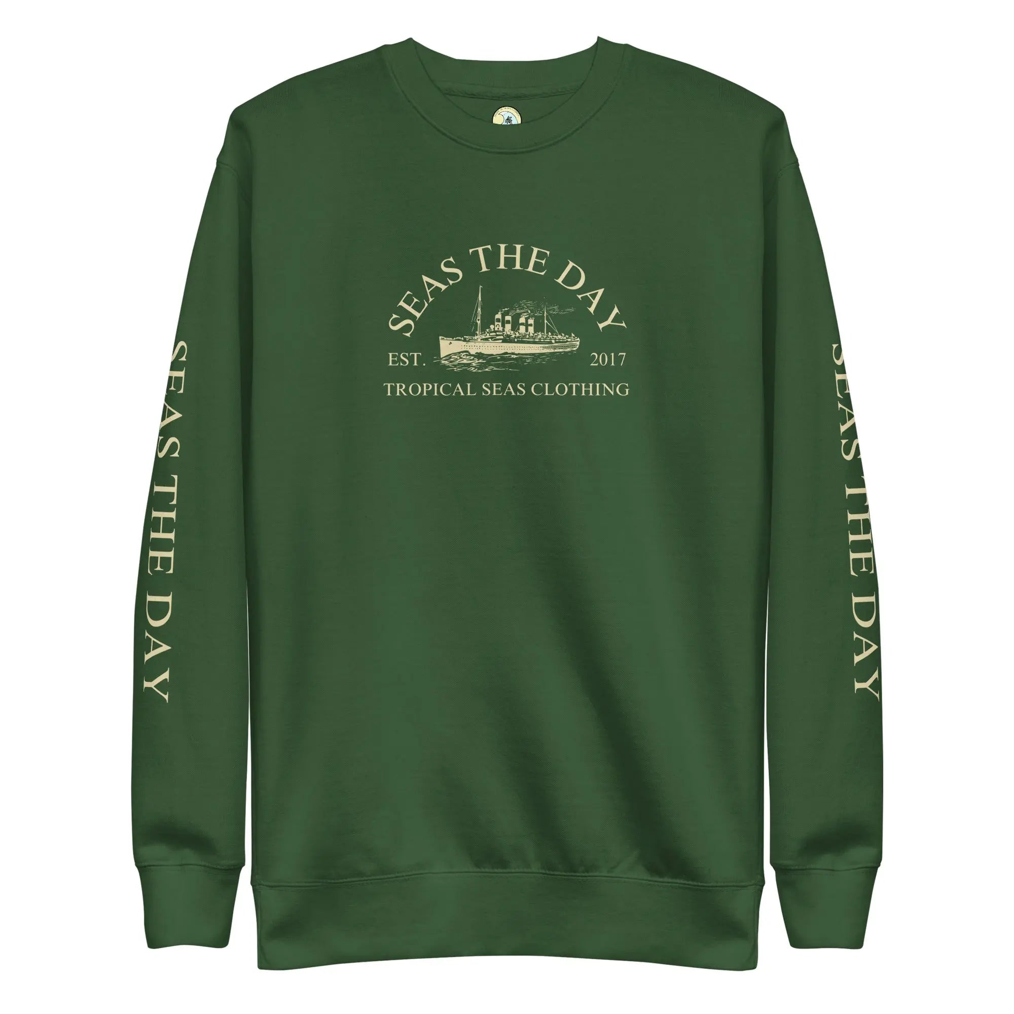 Black Seas The Day Ship premium sweatshirt by SHOPEZRA L.L.C. featuring nautical design and comfortable fit in 3XL size.