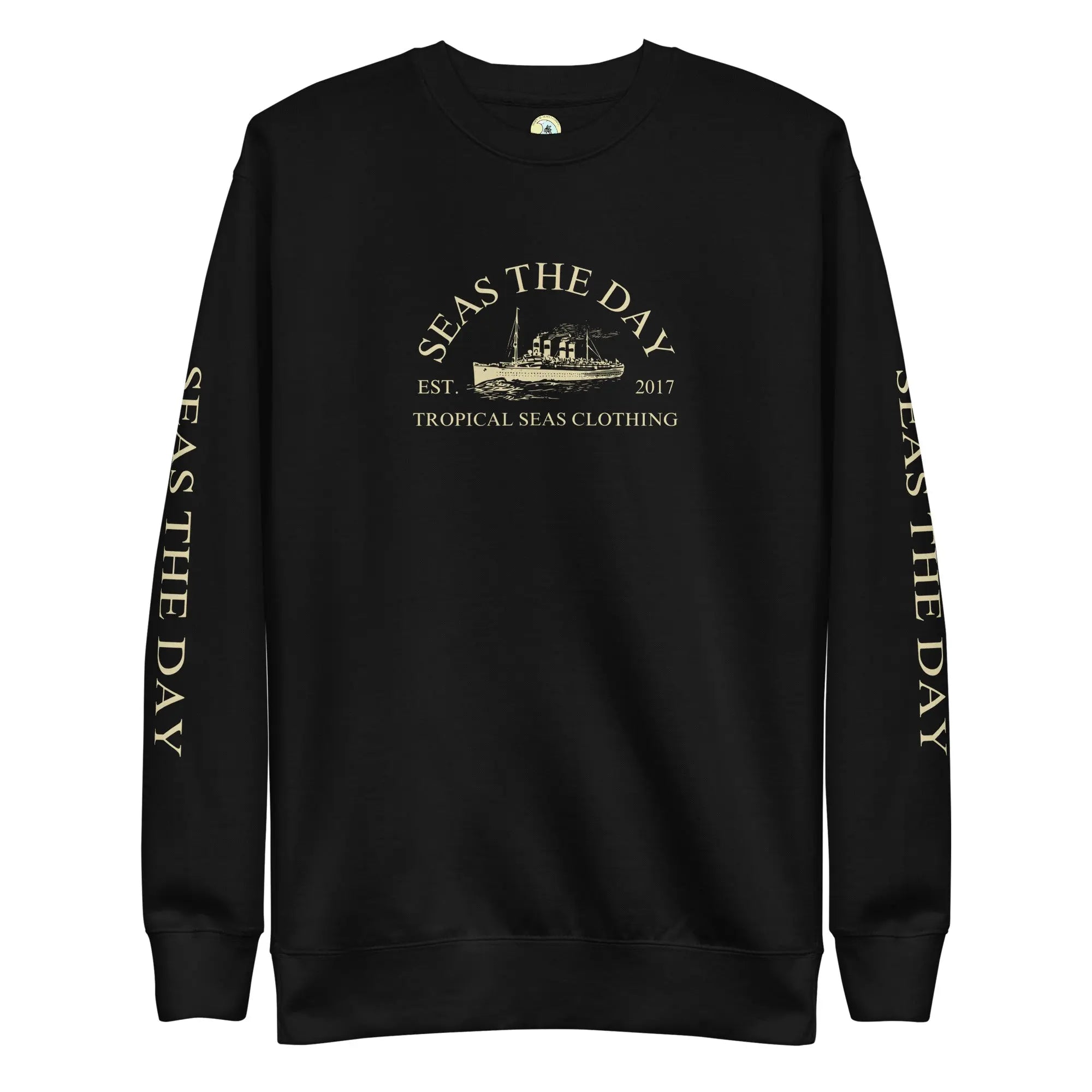 Black Seas The Day Ship premium sweatshirt by SHOPEZRA L.L.C. in 3XL size, featuring a relaxed fit and comfortable fabric.