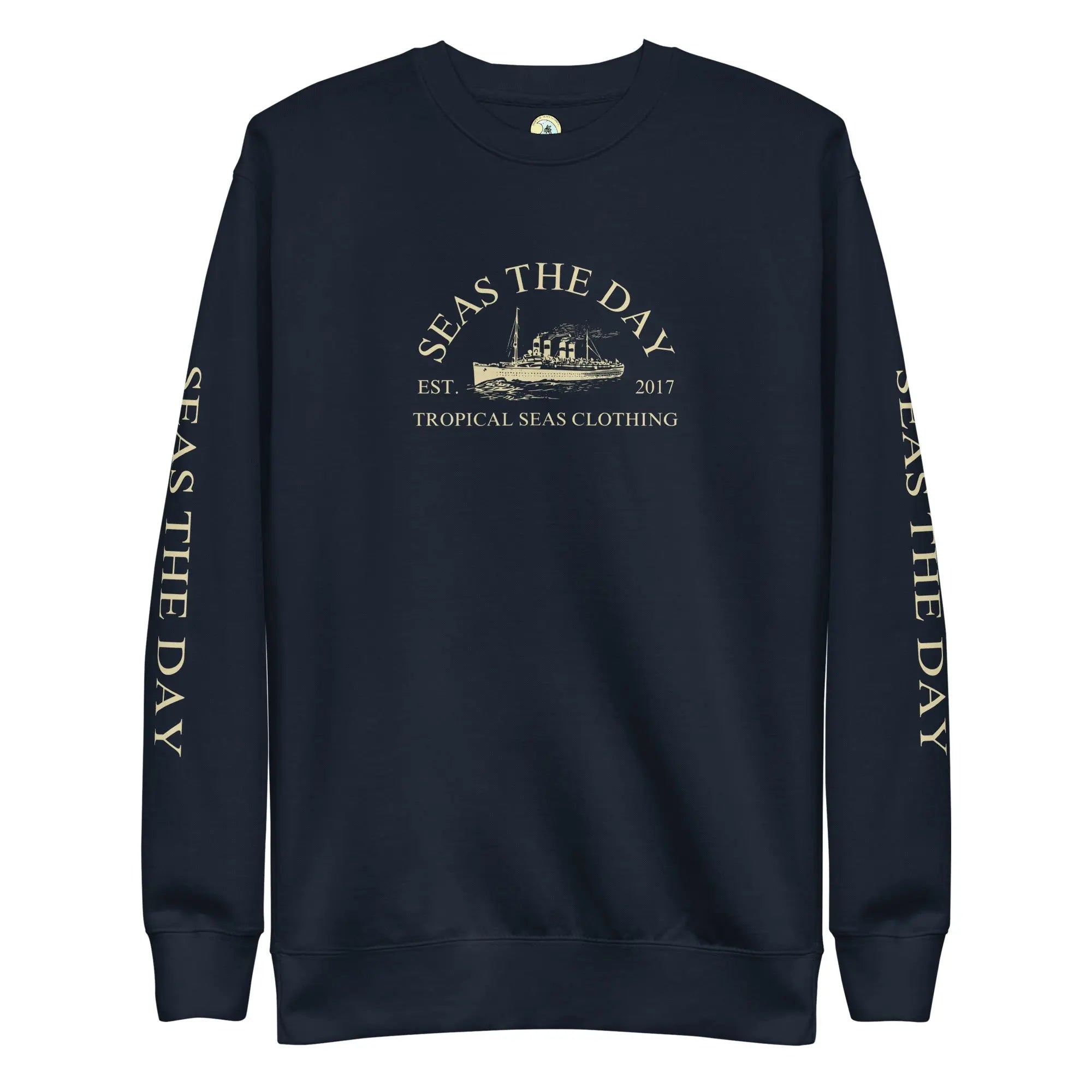 Black Seas The Day Ship premium sweatshirt by SHOPEZRA L.L.C. in 3XL, featuring a comfortable, casual fit and nautical-themed design.