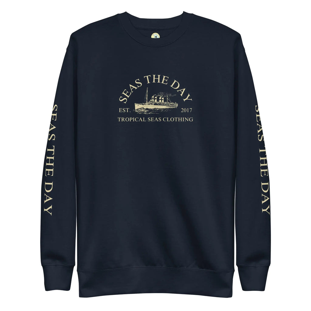 Black Seas The Day Ship premium sweatshirt by SHOPEZRA L.L.C. in 3XL, featuring a comfortable, stylish design with nautical theme.