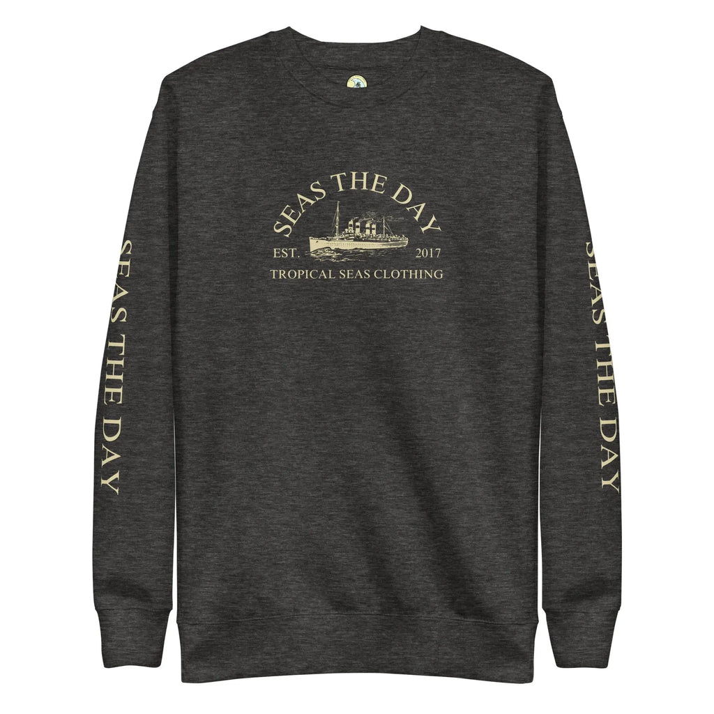 Black Seas The Day Ship Premium Sweatshirt by SHOPEZRA L.L.C. in 3XL size, featuring a nautical ship graphic.