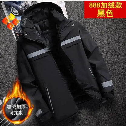 New Winter Work Jacket, Waterproof Windproof Reflective Thermal Coat with Fleece Lining, Stain Resistant Outdoor by Dropshipman