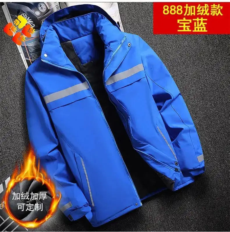 New Winter Work Jacket, Waterproof Windproof Reflective Thermal Coat with Fleece Lining, Stain Resistant Outdoor by Dropshipman