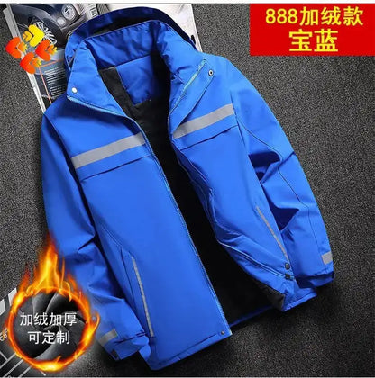 New Winter Work Jacket, Waterproof Windproof Reflective Thermal Coat with Fleece Lining, Stain Resistant Outdoor by Dropshipman