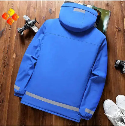 New Winter Work Jacket, Waterproof Windproof Reflective Thermal Coat with Fleece Lining, Stain Resistant Outdoor by Dropshipman