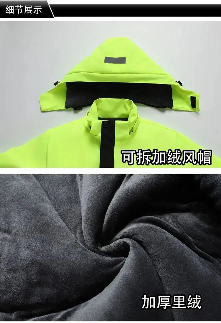 New Winter Work Jacket, Waterproof Windproof Reflective Thermal Coat with Fleece Lining, Stain Resistant Outdoor SHOPEZRA L.L.C.