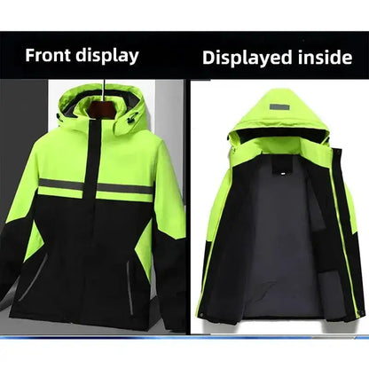 New Winter Work Jacket, Waterproof Windproof Reflective Thermal Coat with Fleece Lining, Stain Resistant Outdoor by Dropshipman
