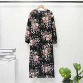 Muslim Dresses Women Maxi Dresses Mujer Vestidoes Female Loose Dresses Full Sleeve Printed Floral Casual Robe Long Dress SHOPEZRA L.L.C.