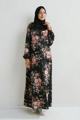 Muslim Dresses Women Maxi Dresses Mujer Vestidoes Female Loose Dresses Full Sleeve Printed Floral Casual Robe Long Dress SHOPEZRA L.L.C.