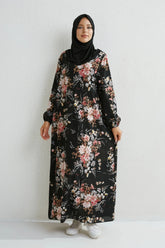 Muslim Dresses Women Maxi Dresses Mujer Vestidoes Female Loose Dresses Full Sleeve Printed Floral Casual Robe Long Dress SHOPEZRA L.L.C.