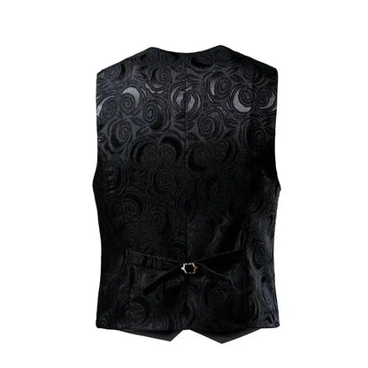 2026 Luxury Business Jacquard Suit Vest Men Slim Fit Tops Black White Wedding Social Dance Party Dress Size 6XL 7XL 8XL by Dropshipman