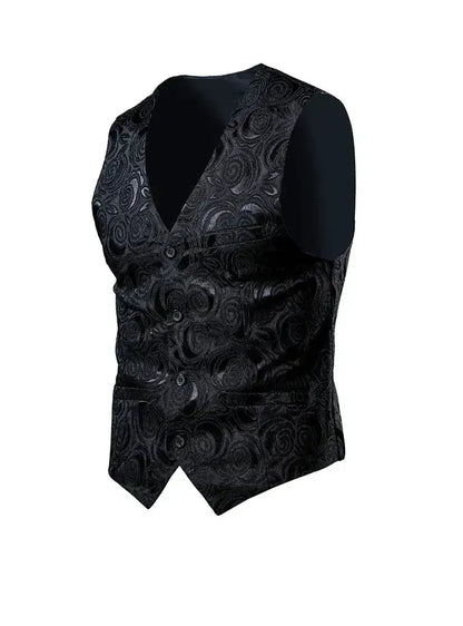 2026 Luxury Business Jacquard Suit Vest Men Slim Fit Tops Black White Wedding Social Dance Party Dress Size 6XL 7XL 8XL by Dropshipman