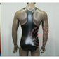 Fahion Men Elastic Bodysuit PU Leather Tank Top Sleeveless Muscle Shirt Fitness Hot Shapers Tights One Pieces Thong Leotard SHOPEZRA L.L.C.