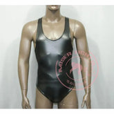 Fahion Men Elastic Bodysuit PU Leather Tank Top Sleeveless Muscle Shirt Fitness Hot Shapers Tights One Pieces Thong Leotard SHOPEZRA L.L.C.