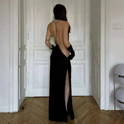 Black Evening Dresses For Women Clothing Backless Vestidos Elegantes Para Mujer See Through Sexi Night Dress Hot Club Outfit by Dropshipman