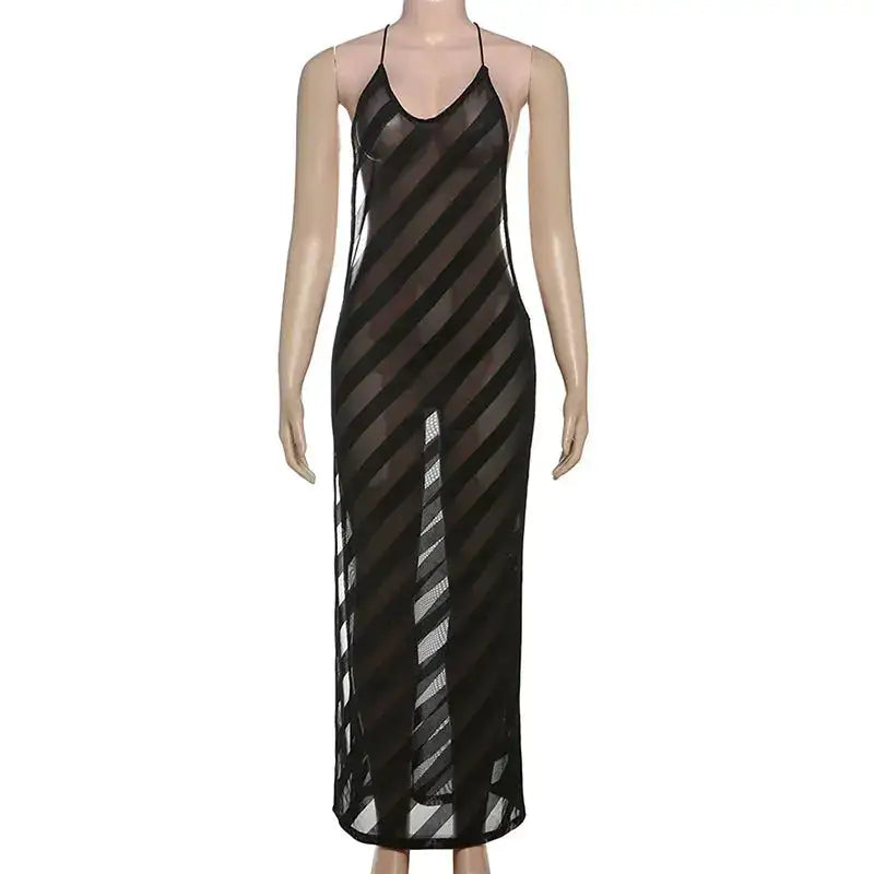 Black Evening Dresses For Women Clothing Backless Vestidos Elegantes Para Mujer See Through Sexi Night Dress Hot Club Outfit by Dropshipman