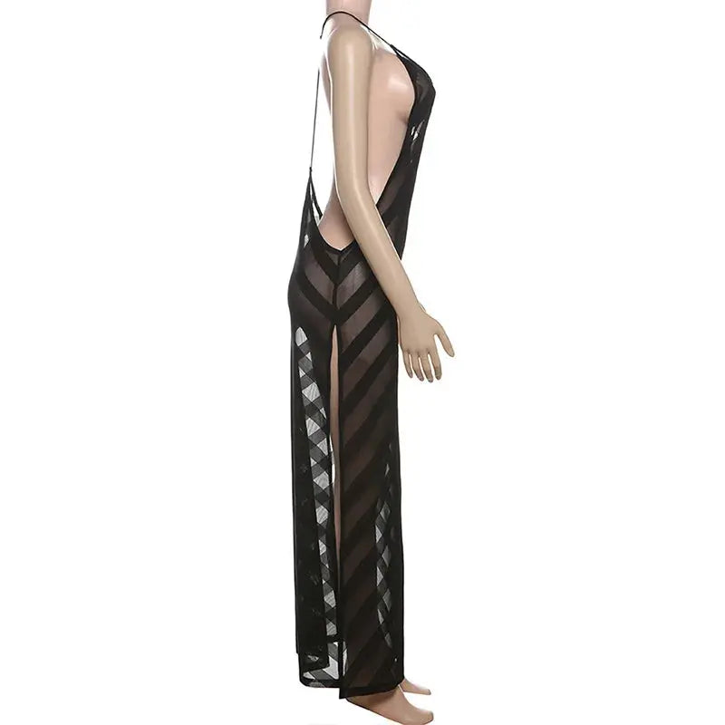 Black Evening Dresses For Women Clothing Backless Vestidos Elegantes Para Mujer See Through Sexi Night Dress Hot Club Outfit SHOPEZRA L.L.C.