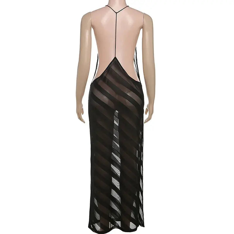 Black Evening Dresses For Women Clothing Backless Vestidos Elegantes Para Mujer See Through Sexi Night Dress Hot Club Outfit SHOPEZRA L.L.C.