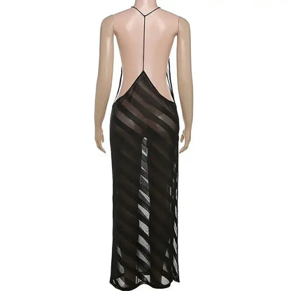 Black Evening Dresses For Women Clothing Backless Vestidos Elegantes Para Mujer See Through Sexi Night Dress Hot Club Outfit by Dropshipman
