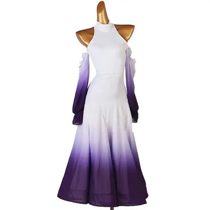 Modern Dance Dress Stand-Up Collar Mesh Sleeve Long Skirt Performance Clothing High-End Custom Child Woman Competition Clothes by Dropshipman